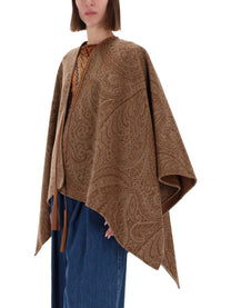Etro Women's Wool and Cashmere Cape Brown