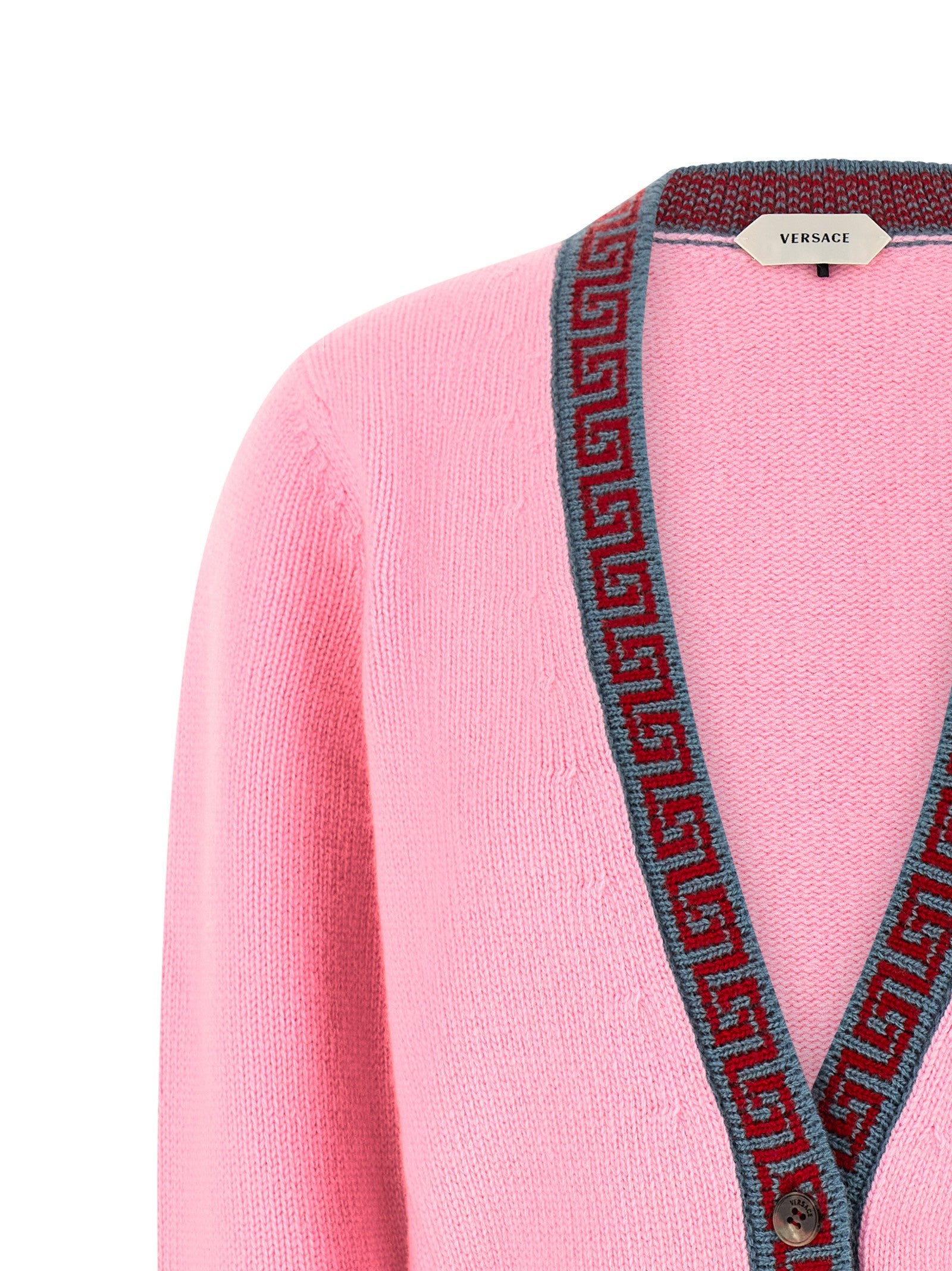 Versace Wool and Cashmere Cardigan Blue