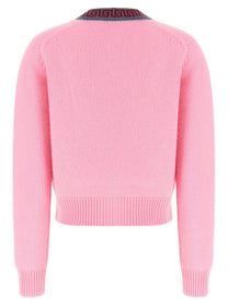Versace Wool and Cashmere Cardigan Blue