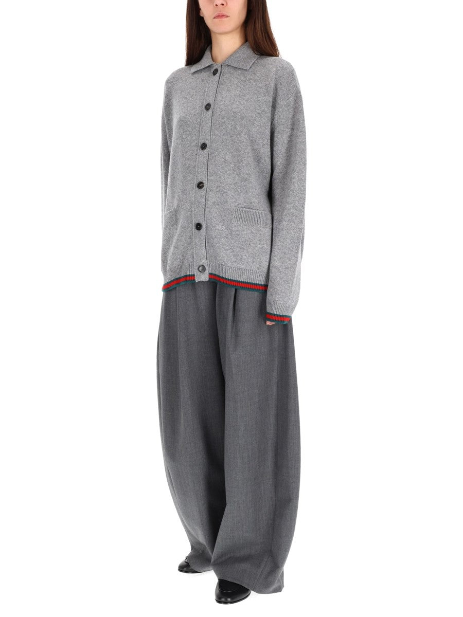 Gucci Women's Wool and Cashmere Cardigan Grey