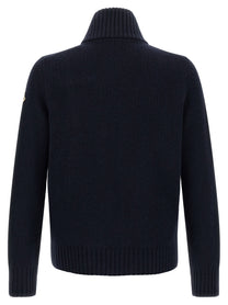Moncler Wool and Cashmere Cardigan Blue, view 2