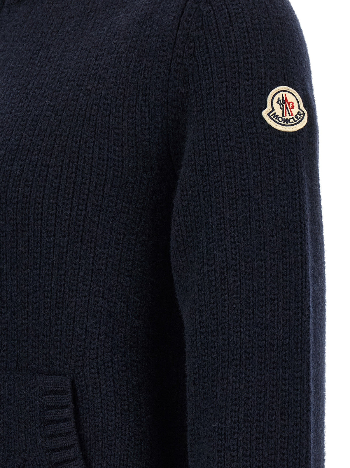 Moncler Wool and Cashmere Cardigan Blue, view 4