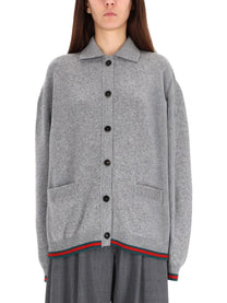 Gucci Women's Wool and Cashmere Cardigan Grey