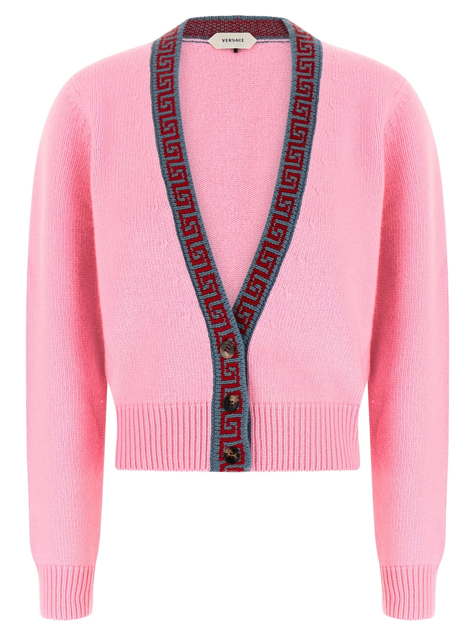 Versace Wool and Cashmere Cardigan Blue
