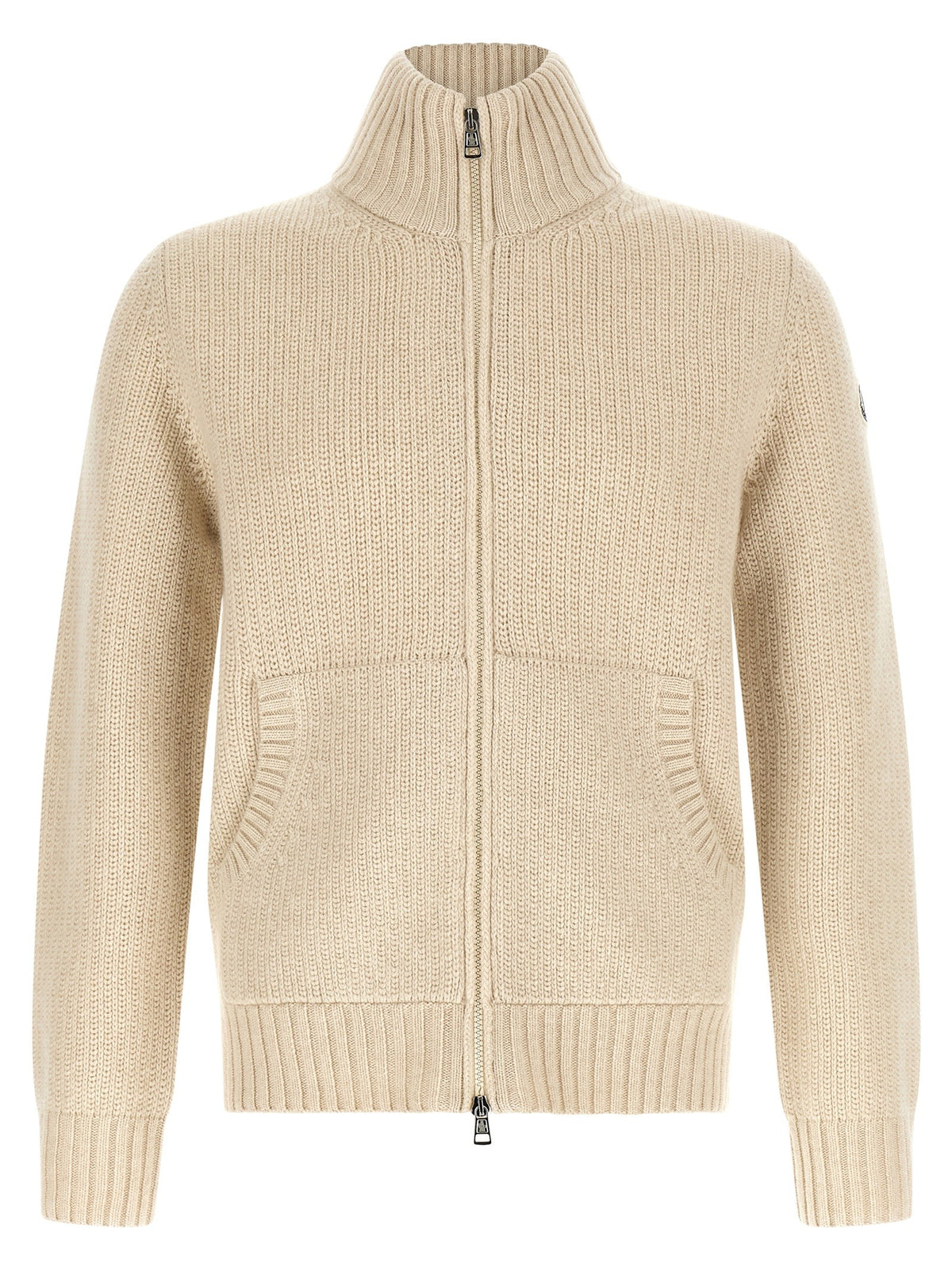 Moncler Wool and Cashmere Cardigan Beige