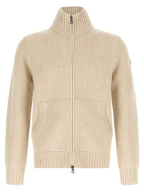 Moncler Wool and Cashmere Cardigan Beige