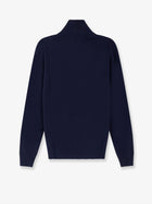 Alpha-Studio Men's Wool and Cashmere Half Zip Cardigan Blue