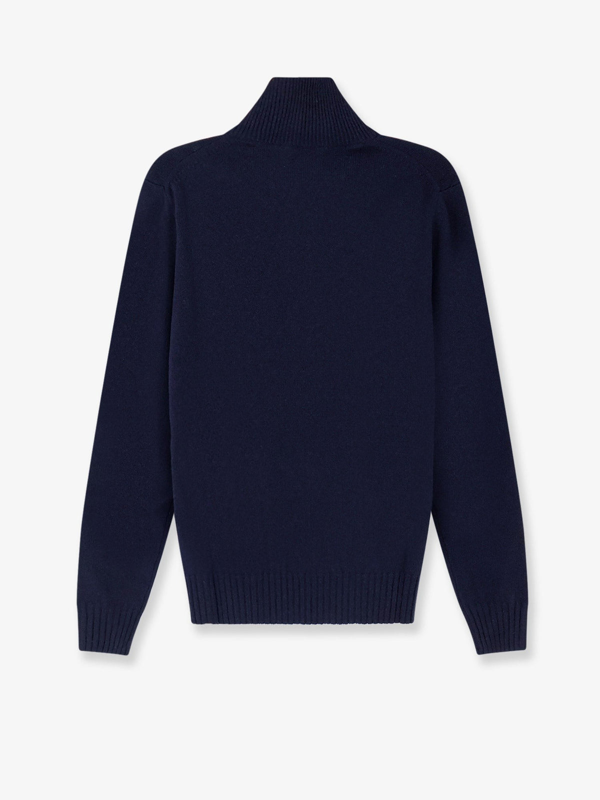 Alpha-Studio Men's Wool and Cashmere Half Zip Cardigan Blue