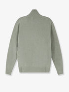 Alpha-Studio Men's Wool and Cashmere Half Zip Cardigan SALVIA