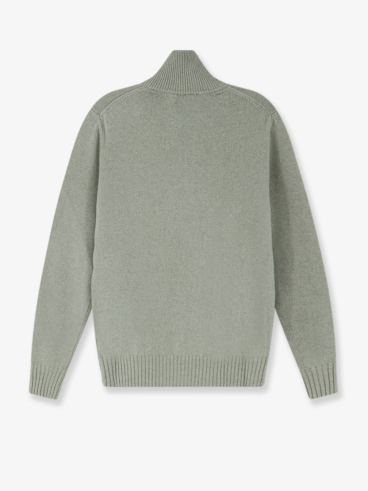 Alpha-Studio Men's Wool and Cashmere Half Zip Cardigan SALVIA
