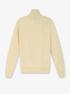 Alpha-Studio Men's Wool and Cashmere Half Zip Cardigan White