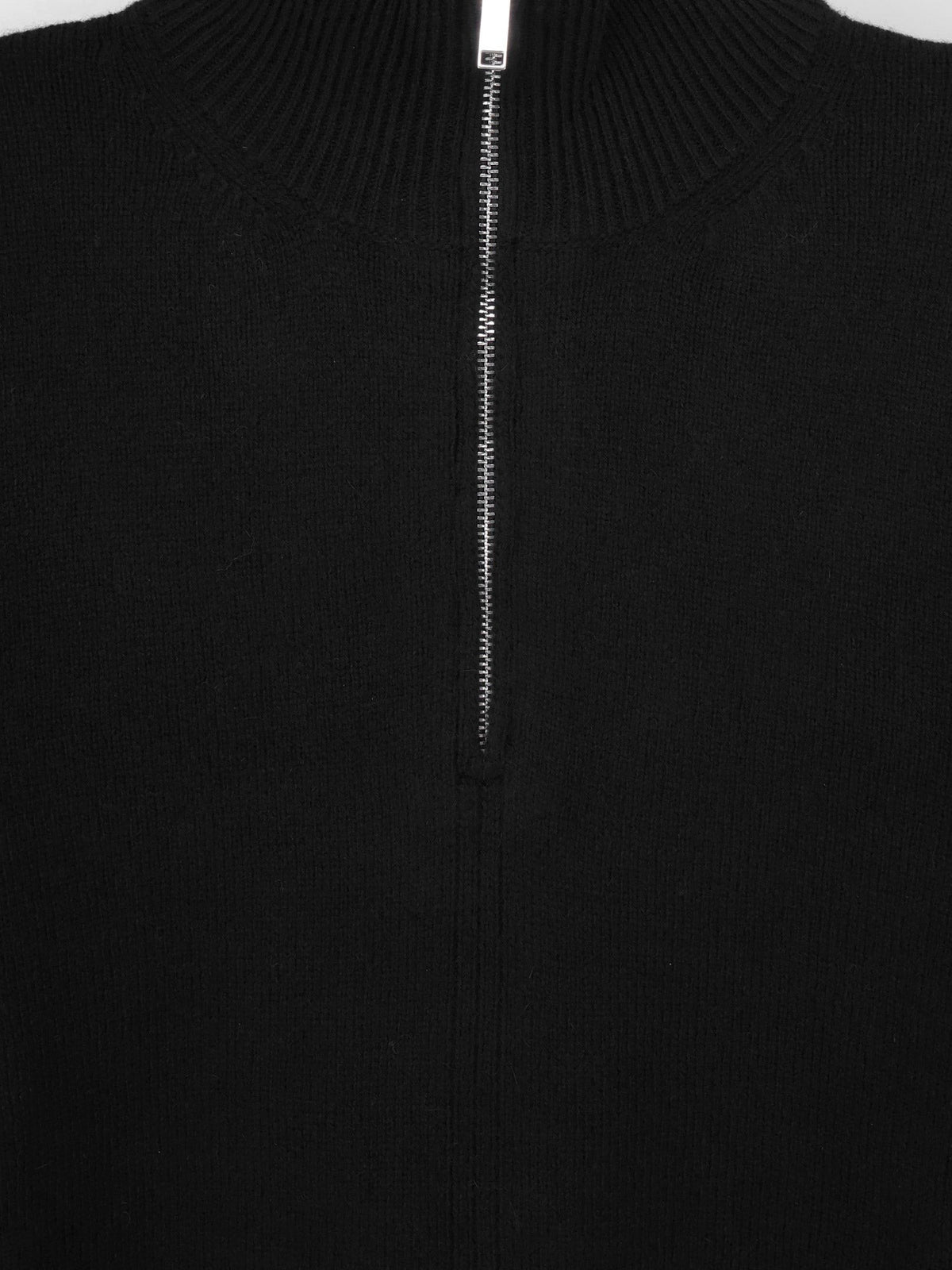 Alpha-Studio Men's Wool and Cashmere Half Zip Cardigan Black