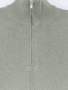 Alpha-Studio Men's Wool and Cashmere Half Zip Cardigan SALVIA