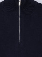 Alpha-Studio Men's Wool and Cashmere Half Zip Cardigan Blue
