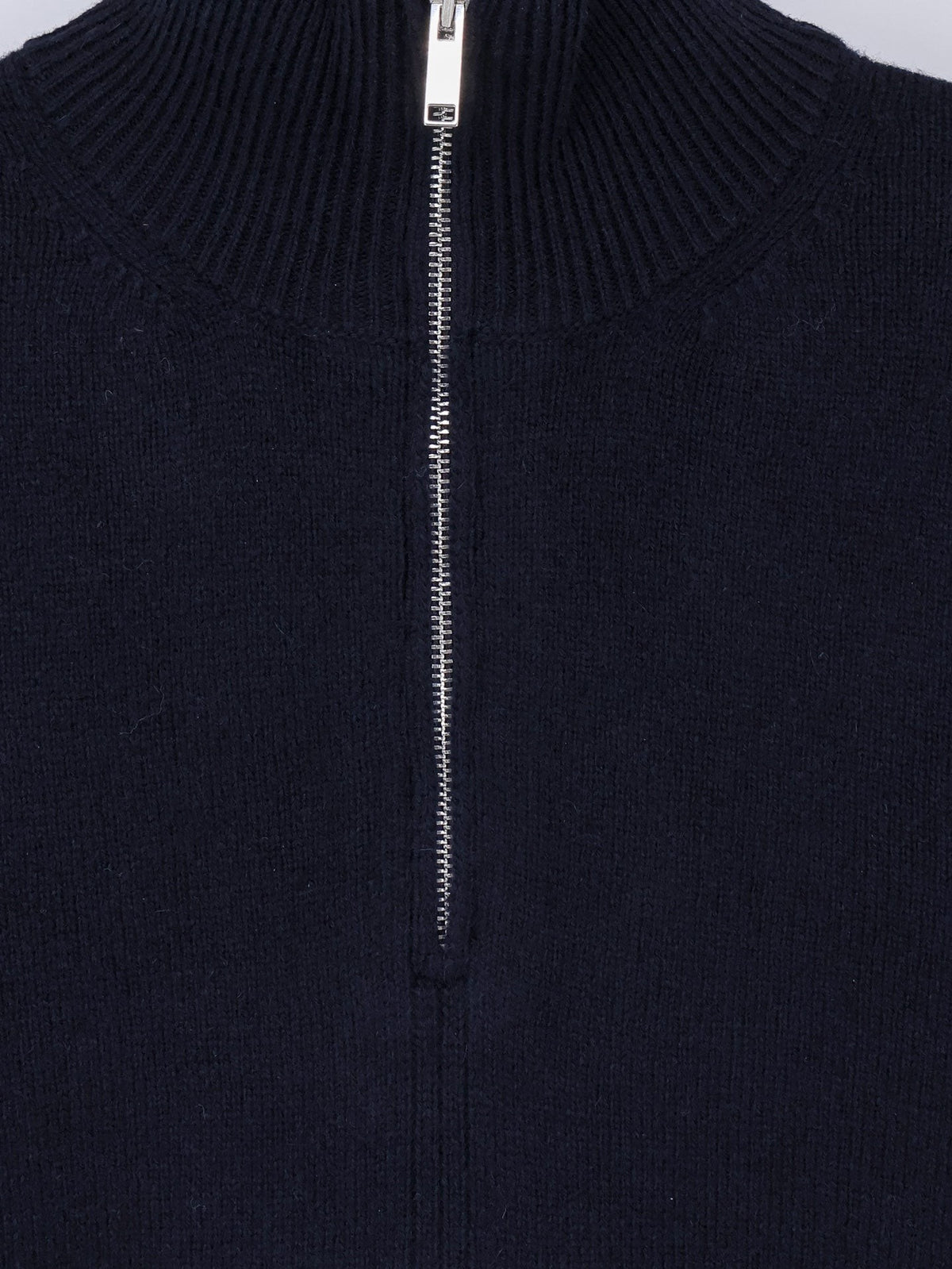 Alpha-Studio Men's Wool and Cashmere Half Zip Cardigan Blue