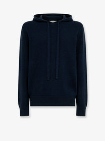 Laneus Men's Wool and Cashmere Hoodie Blue