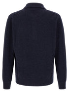 Zegna Wool and Cashmere Polo Shirt Blue