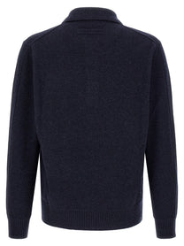 Zegna Wool and Cashmere Polo Shirt Blue