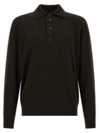 Zegna Wool and Cashmere Polo Shirt Brown