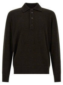Zegna Wool and Cashmere Polo Shirt Brown