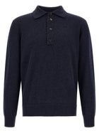 Zegna Wool and Cashmere Polo Shirt Blue