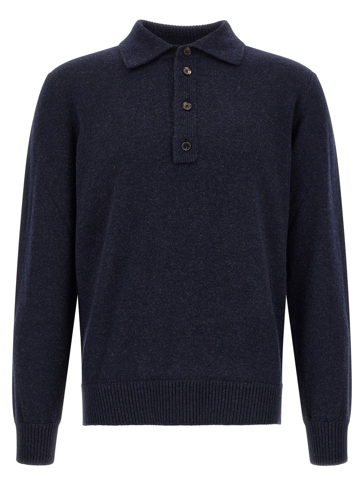 Zegna Wool and Cashmere Polo Shirt Blue