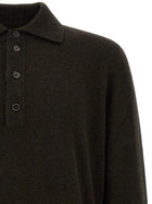 Zegna Wool and Cashmere Polo Shirt Brown