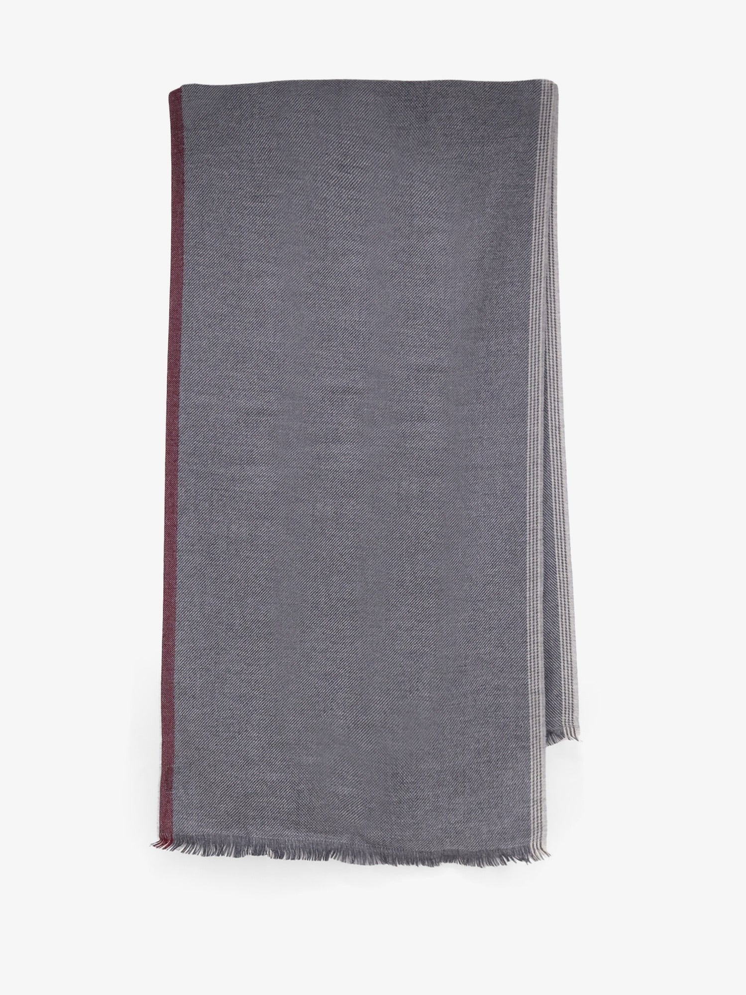 Brunello Cucinelli Men's Wool and Cashmere Scarf Grey
