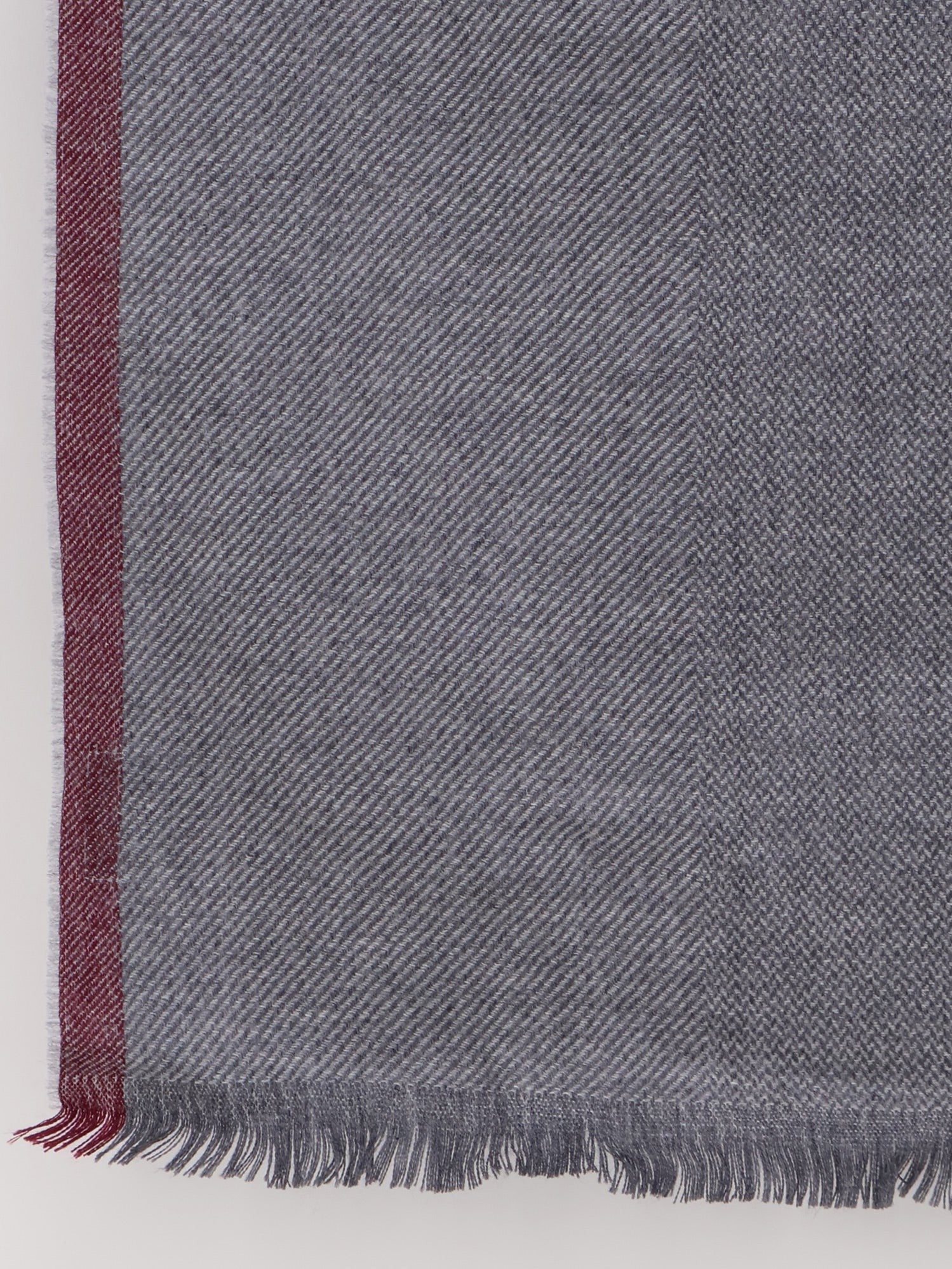 Brunello Cucinelli Men's Wool and Cashmere Scarf Grey