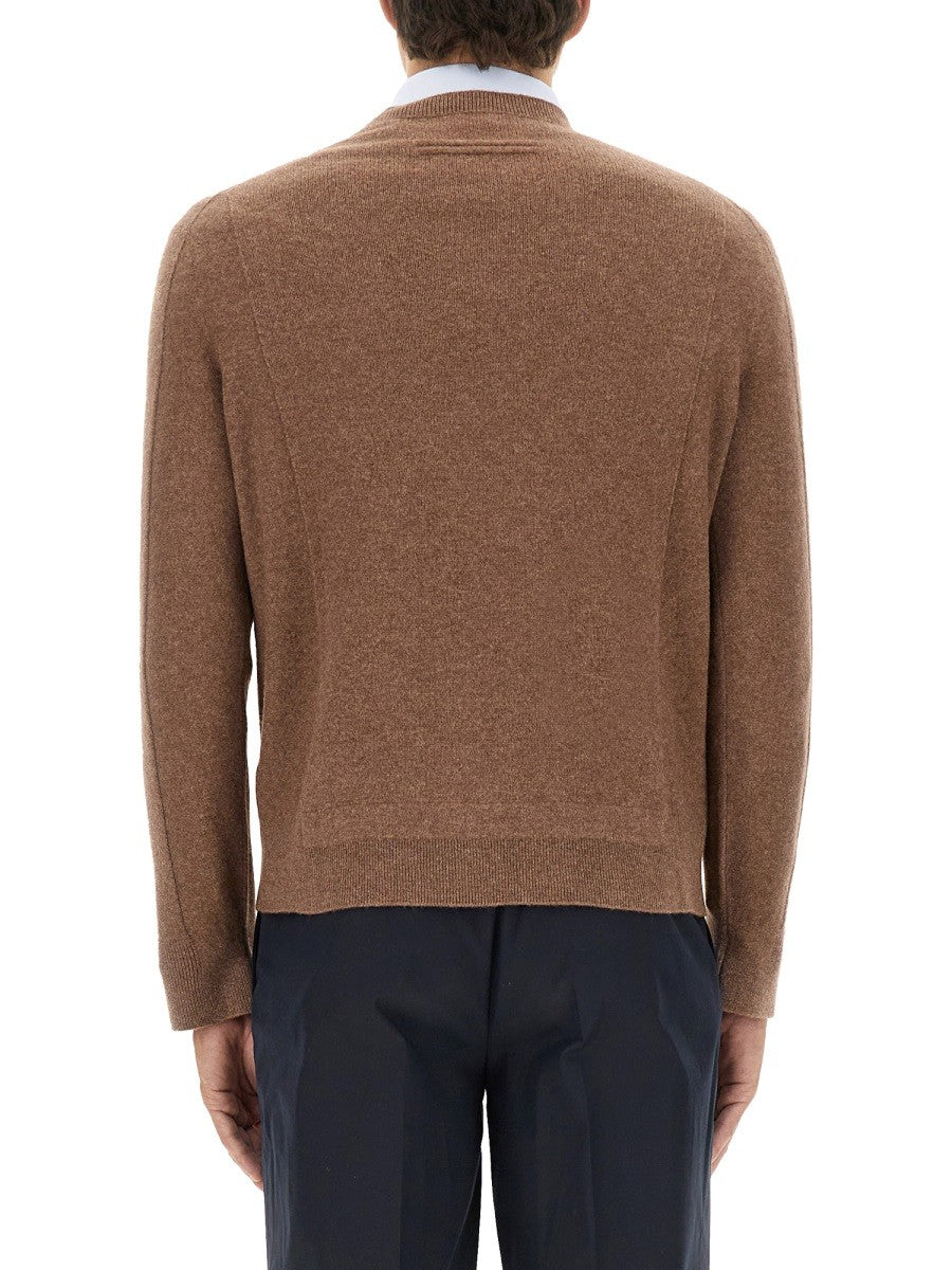 Zegna Men's Wool and Cashmere Sweater Brown
