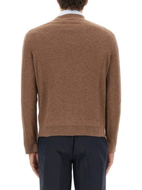 Zegna Men's Wool and Cashmere Sweater Brown
