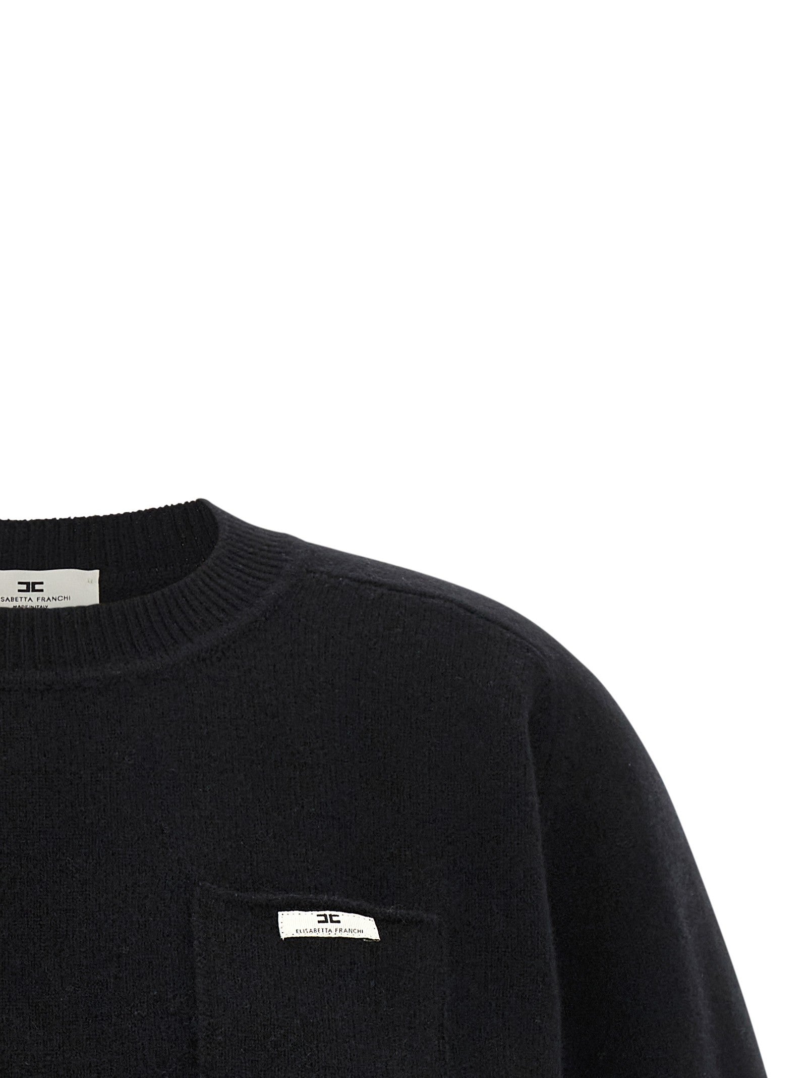 Elisabetta Franchi Wool and Cashmere Top Black