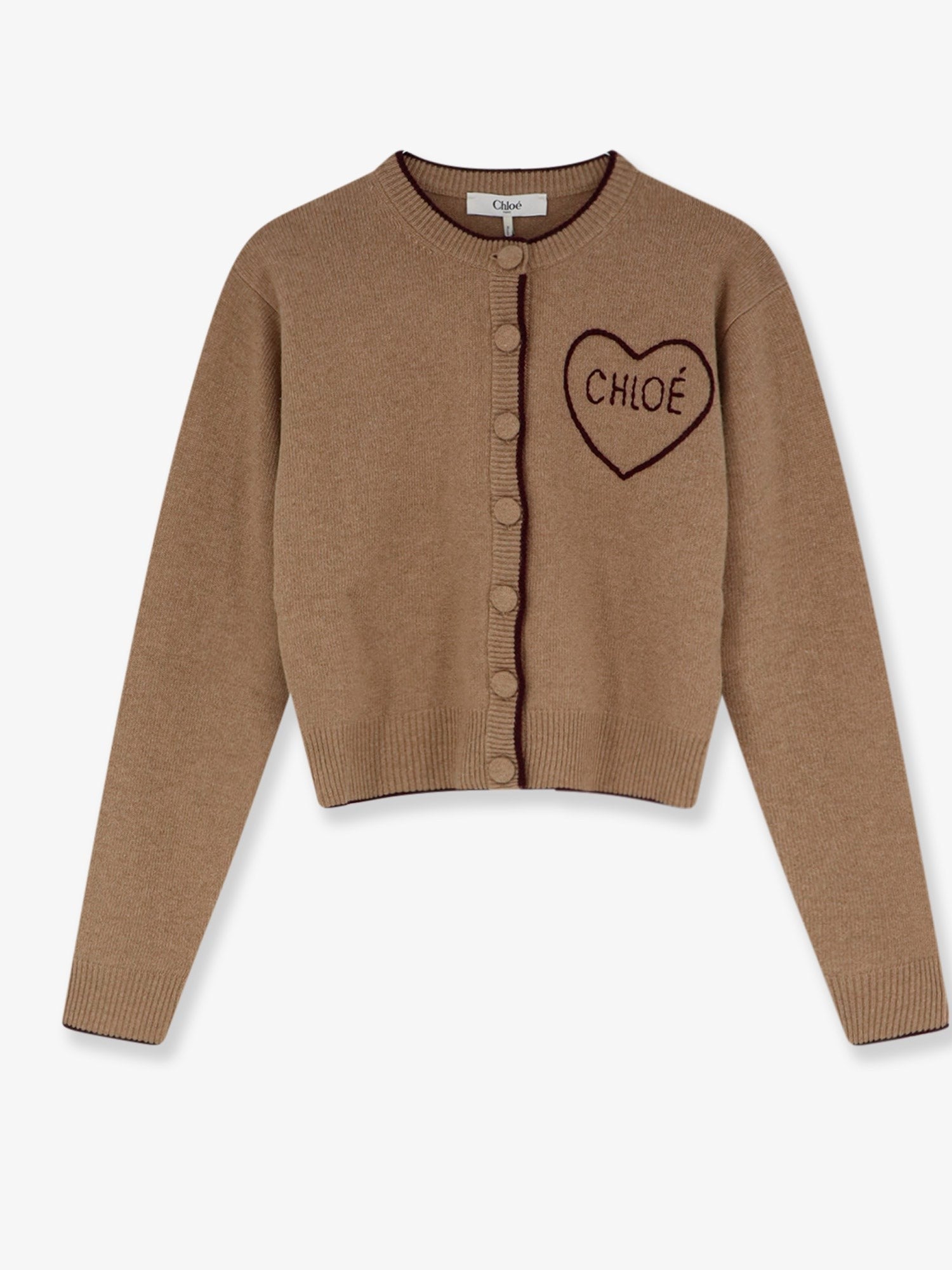 Chloé Women's Wool and Cashmere Wool Cardigan Brown