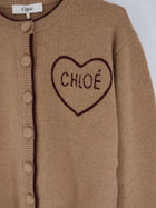 Chloé Women's Wool and Cashmere Wool Cardigan Brown, view 3