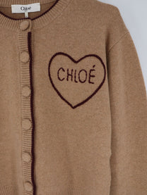Chloé Women's Wool and Cashmere Wool Cardigan Brown