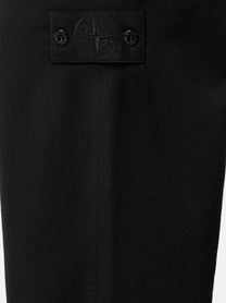 Stone Island Men's Wool and Cotton Blend Trousers Black, view 3