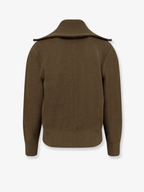 Bottega Veneta Men's Wool and Cotton Cardigan Darkmoss