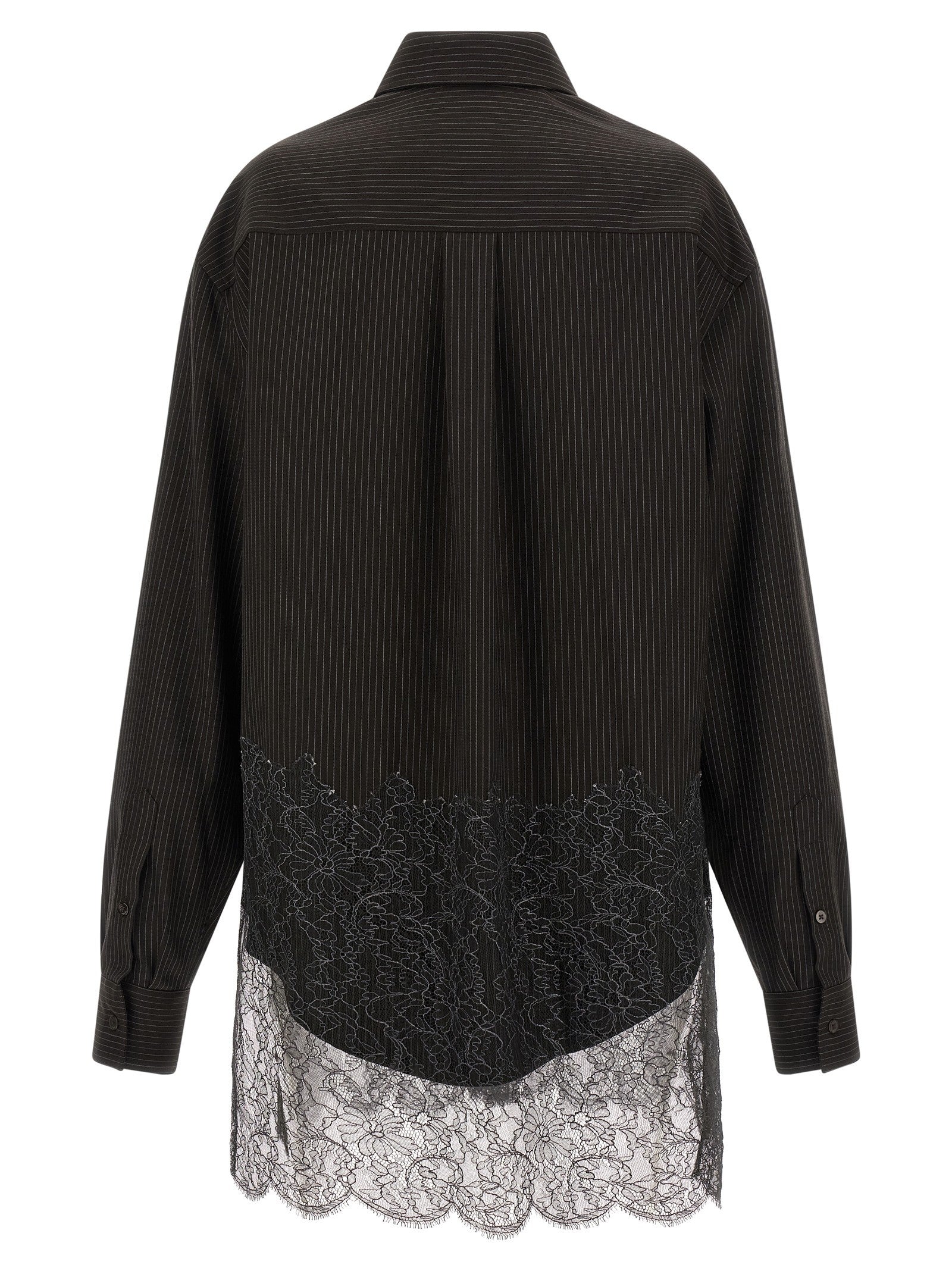 Fendi Wool and Lace Shirt Brown