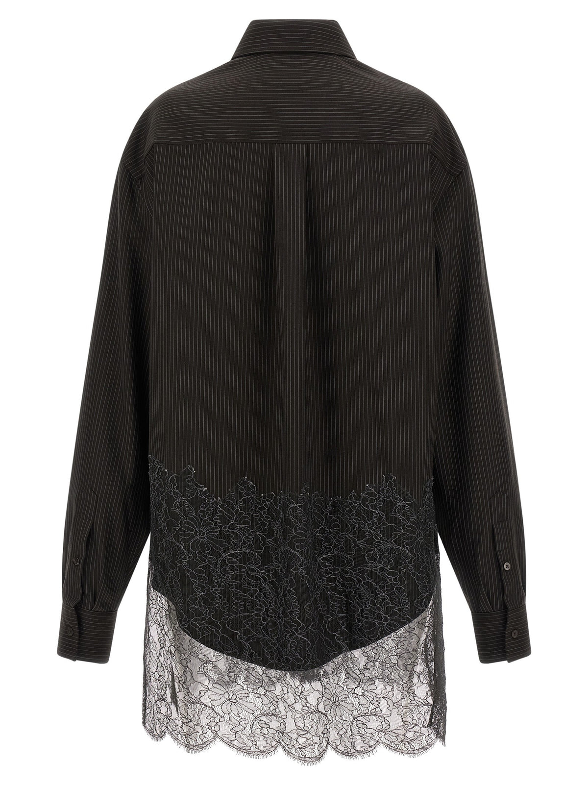Fendi Wool and Lace Shirt Brown, view 2