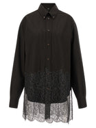 Fendi Wool and Lace Shirt Brown
