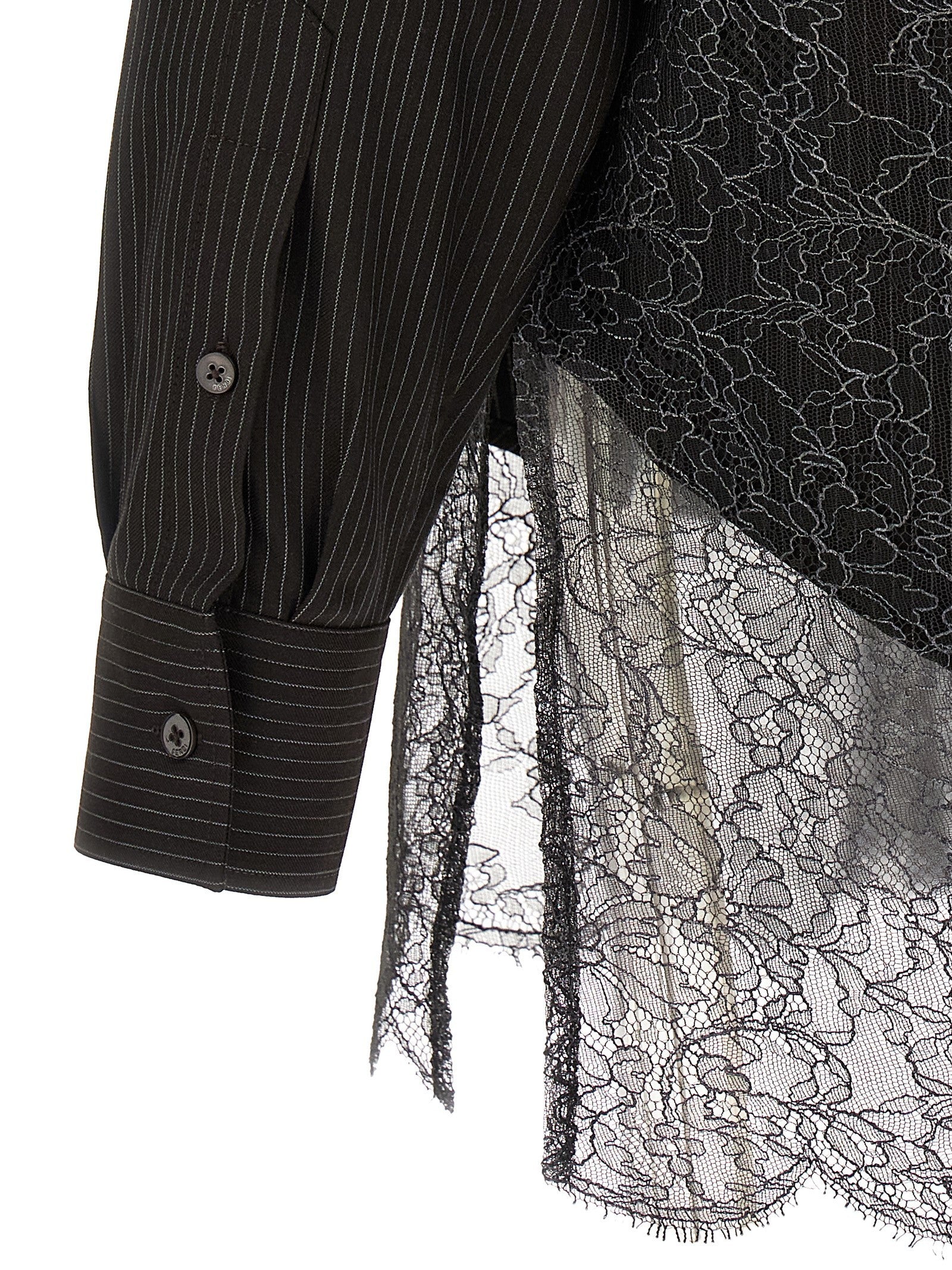 Fendi Wool and Lace Shirt Brown
