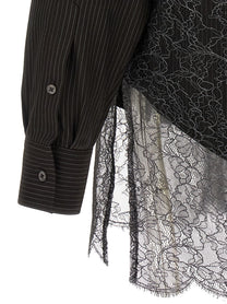 Fendi Wool and Lace Shirt Brown