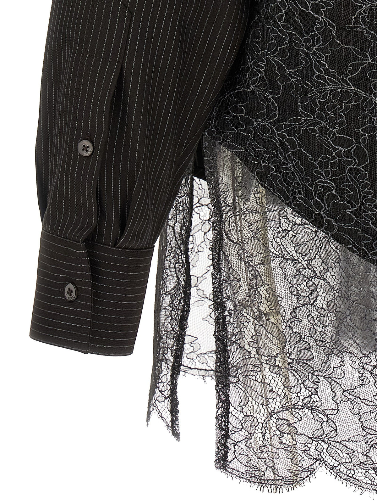 Fendi Wool and Lace Shirt Brown, view 4