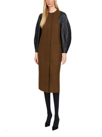 Fendi Women's Wool and Leather Coat Green