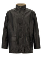 AURALEE Wool and Leather Reversible Jacket Gold, view 3
