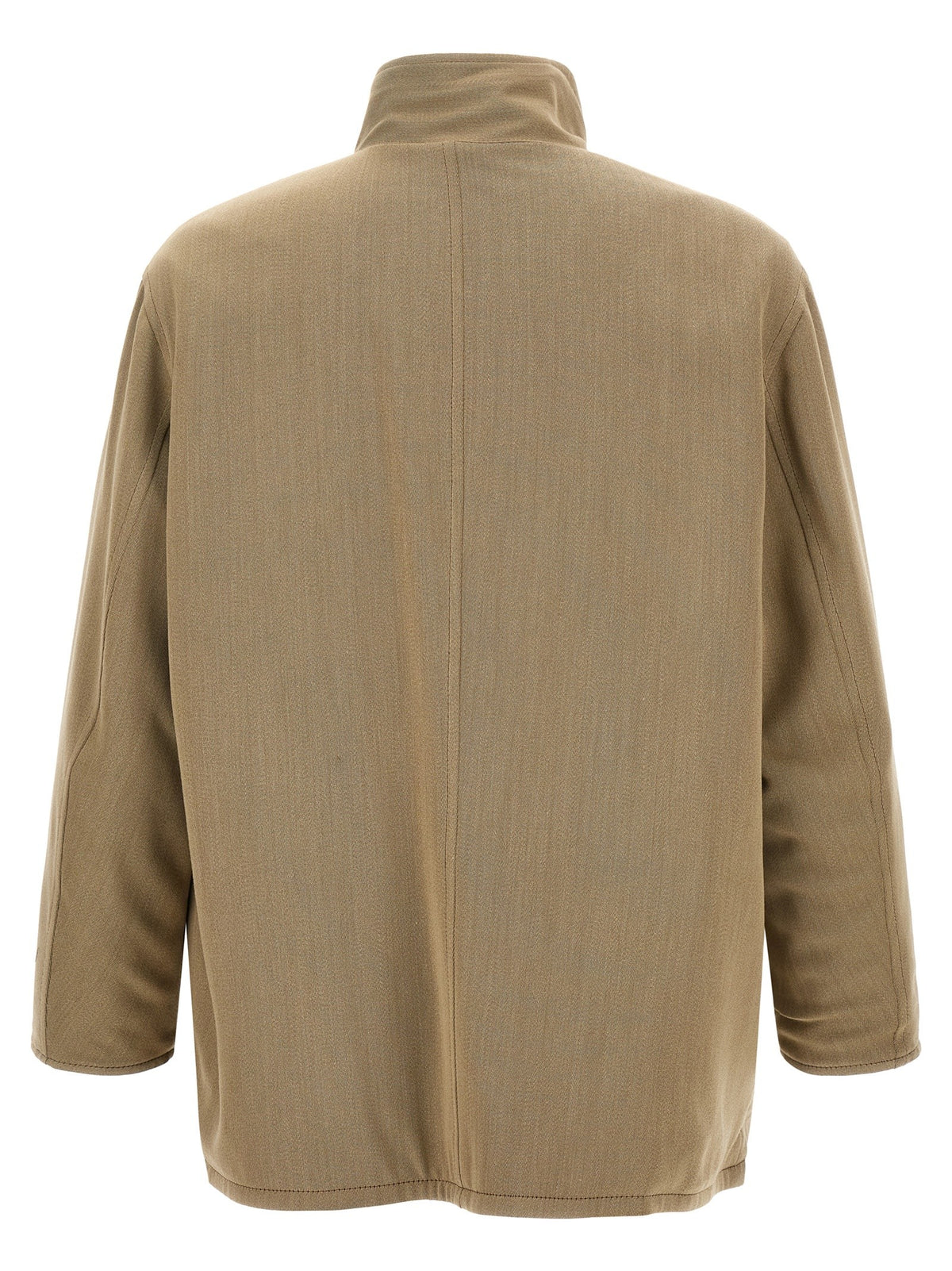 AURALEE Wool and Leather Reversible Jacket Gold, view 2