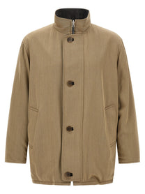 AURALEE Wool and Leather Reversible Jacket Gold