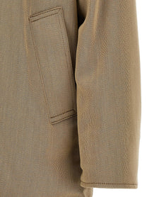 AURALEE Wool and Leather Reversible Jacket Gold, view 5
