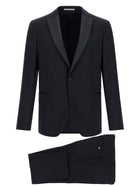 Pal Zileri Wool and Satin Dress Blue