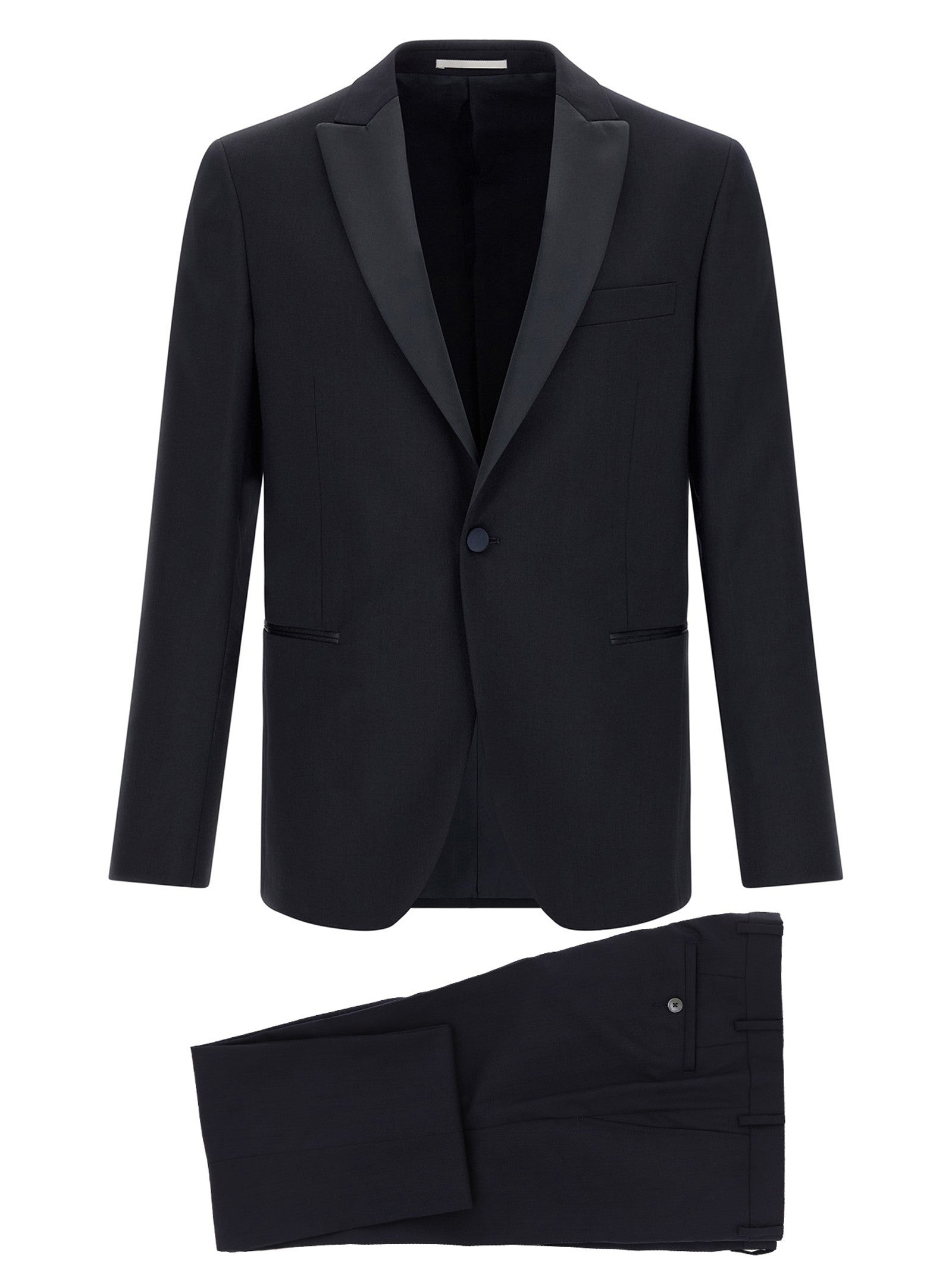 Pal Zileri Wool and Satin Dress Black